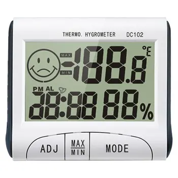 Mini LCD Digital de Interior Termometru Higrometru Temperatura Umiditate Metru Ceas de Birou DC102 Cu Stand Magnetic