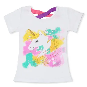 Unicorn drăguț Copil Fată de Bumbac, cu Maneci Scurte T-shirt, Blaturi de Potrivire Haine de Vară pentru Copii Fete de Îmbrăcăminte Topuri Casual & Tees