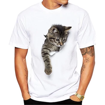 3D Pisica Drăguț T-shirt Barbati Topuri de Vara Tricouri Animal Print T camasa Barbati o-gat maneci scurte Modă Plus Dimensiune Tricouri