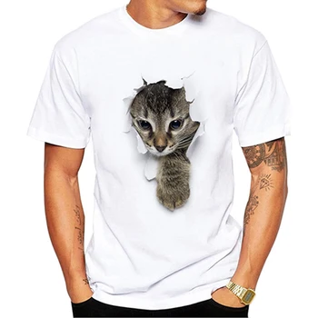 3D Pisica Drăguț T-shirt Barbati Topuri de Vara Tricouri Animal Print T camasa Barbati o-gat maneci scurte Modă Plus Dimensiune Tricouri