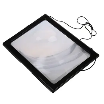 Ultrathin A4 Full Page Mari PVC nifier 3X Pliabil nifying Glass Lupă Mâinile Libere pentru a citi cu 4 Lumini cu LED-uri