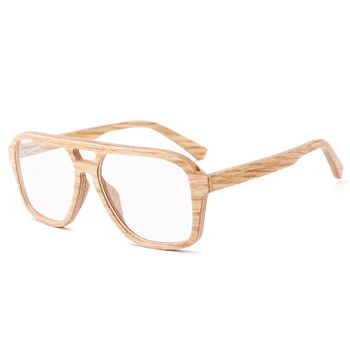 BerWer Lemn de bambus ochelari clare lentile de Lux ochelari Pătrați din Lemn de Ochelari pentru Femei/Bărbați