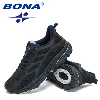 BONA 2021 Noi Designeri Plasă de Sport Pantofi sport Barbati Pantofi de Mers pe jos în aer liber Om Adidasi Casual Respirabil Nealunecoase Încălțăminte