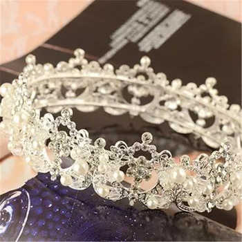 CC Diademe Și Coroane Bentițe de Lux Cristal Pearl Șirag de mărgele de Nunta Accesorii de Par Pentru Femei Logodna Mireasa Petrecere Bijuterii HG089