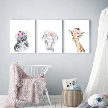Animale Panza Pictura de Desene animate Drăguț, Arta de Perete Postere si Printuri Poze de Perete pentru Casa de Copii, Dormitor, Camera pentru Copii Decor