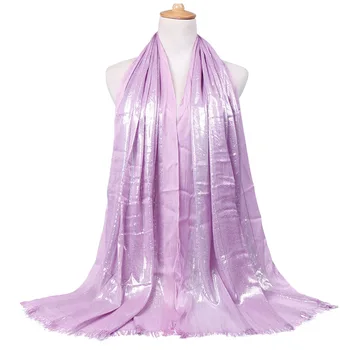 2021 Femei Vara Lurex Sclipici Shimmer Eșarfă Moda Simplu Solid Strălucitor Eșarfe, Șaluri Musulmane Hijab Folie de Pashmina Furat 180*63Cm