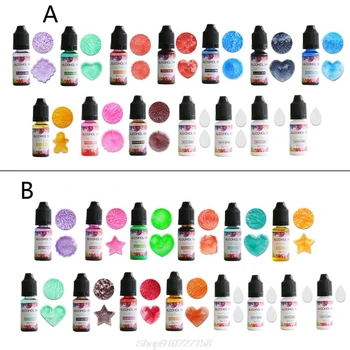 14 Culori 10ML Arta de Cerneală Alcool Rasina de Pigment Kit de Rășină Lichidă Colorant Vopsea de Cerneală de Difuzie UV Rășină Epoxidică Făcându-Oct Dropshipping