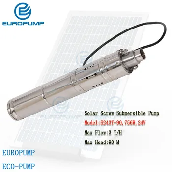EUROPUMP MODEL(S243T-90) 24v lift 90m 4 inci submersibile pompe pompe din oțel inoxidabil cu preț redus,dc 1hp solar pompa de apa