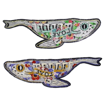 10pieces Moda Dragoste Pește Broderie Patch-uri Tesatura de Fier pe Insigne Haine Aplici Autocolant Decorate Consumabile de Cusut TH1302