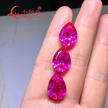 Forma de para ruby 3# de culoare roz rubin artificial tăiate naturale, inclusiv minore fisuri și incluziuni corindon liber bijuterie de piatra