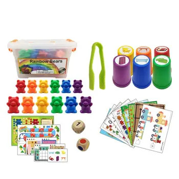 Perfect De Numărare Ursuleți Cu Cupe Set - Montessori Curcubeu Joc De Potrivire, De Învățământ Culoare Sortare Jucării Pentru Copii Mici