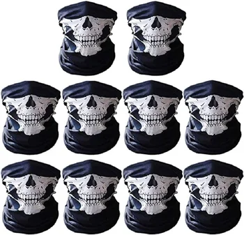 5PCS Craniu fără Sudură Mască Neagră Neck Gaiter Tub Anti-Praf Balaclava Pălării, Bandane pentru Femei, Bărbați în aer Liber, Drumeții, Călărie