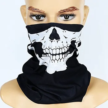 5PCS Craniu fără Sudură Mască Neagră Neck Gaiter Tub Anti-Praf Balaclava Pălării, Bandane pentru Femei, Bărbați în aer Liber, Drumeții, Călărie