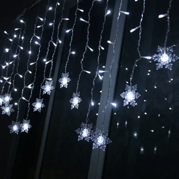 Crăciun Romantic Fulg de nea Perdea Lumini Led-uri în aer liber de Decorare pentru Casa de Anul Nou Navidad 2020 Ghirlande de Craciun Decor de Crăciun