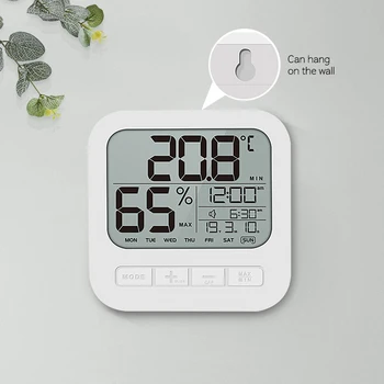 Portabil care pleacă Ceas cu Alarmă Digital cu Termometru Higrometru Camera Copil cu efect de Seră, Temperatura Umiditate Metru