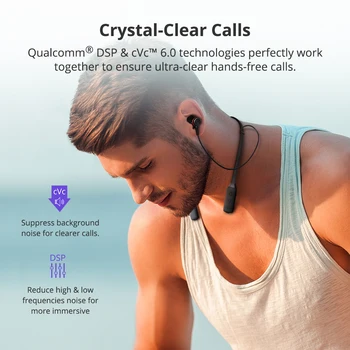 Tronsmart Bis S2 Plus Qualcomm Cip Bluetooth 5.0 Căști Wireless Earphoes cu Control Vocal,24 de ore durată de Redare, Bas Profund