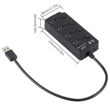 4 Porturi USB 3.0 Hub 5Gbps de Mare Viteză Pe Întrerupător Tableta Transferul de Date Cu Butonul Adaptor de Alimentare Pentru PC, Laptop UE NE-a UNIT AU Plug