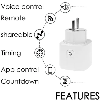 Smart WiFi Adaptor Priză 16A Monitor de Putere Priza Tuya/smart Life APP Control de la Distanță de Lucru Cu Alexa de Start Google Adaptoare