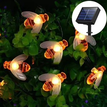 20/50 LED-uri Drăguț Miere de Albine 5m/10M Lampa Solara LED-uri de Putere Șir de Lumini de Basm Solare Ghirlande Grădină Crăciun Decor pentru Exterior cu LED