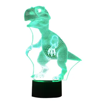 De Halloween, de Crăciun 3D Dinozaur Lampă cu LED 7 Culori, Touch Control, Lumina de Noapte Cadouri pentru Copii Living Dormitor Decor de Masă