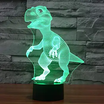 De Halloween, de Crăciun 3D Dinozaur Lampă cu LED 7 Culori, Touch Control, Lumina de Noapte Cadouri pentru Copii Living Dormitor Decor de Masă