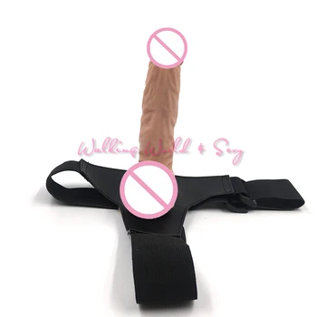 Mare Curea Silicon Pe Vibrator Realist Penis Cu ventuza Flexibil Strap-on Dildo Big Dick Sex Produse Pentru Femei, Lesbiene