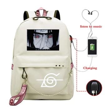 Anime School Bagpack Naruto Rucsaci Uchiha Itachi Bookbag Japoneză Sac de Școală pentru Copii Fete Rucsac Baieti USB Laptop Sac Pachet