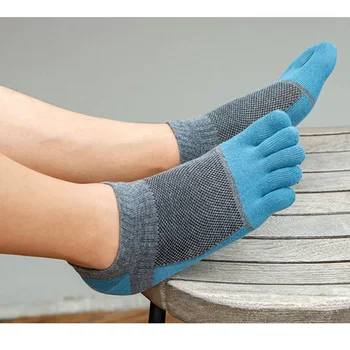 3 Perechi/Lot Cinci Degete De Călătorie Sosete Mens Respirabil Vara Bumbac Colorate Sport Glezna No Show Socks Cu Degetele De La Picioare Noutate Vinde Fierbinte