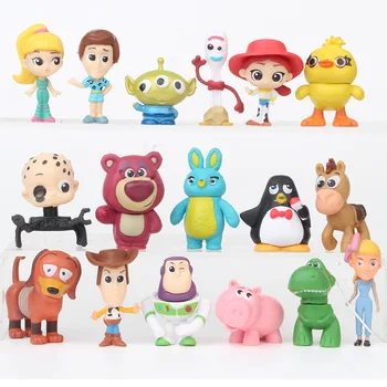 Disney Toy Story 4 Woody, Buzz Lightyear 3-5cm 17pcs/set Q Versiune Figurine mini Păpuși Jucărie pentru Copii model pentru Copii cadouri