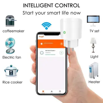 16A Smart Plug Socket WiFi UE adaptor Priza de Putere a Monitoriza Funcția de Sincronizare SmartLife Control APLICAȚIE Funcționează Cu Alexa Google Asistent