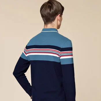 Bumbac moale, confortabil rever clasic, cu dungi tricou polo 2020 toamna afaceri de îmbrăcăminte de brand casual barbati maneca lunga POLO