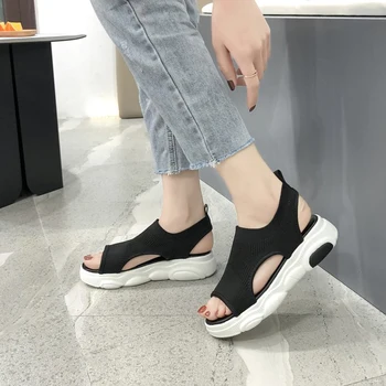 Femei Brand Sandale de Vară 2020 Nou Pantofi de sex Feminin, Femeie de Vara Confort Wedge Sandale de Doamnelor Alunecare pe Lumina Pantofi Plat Sandalias