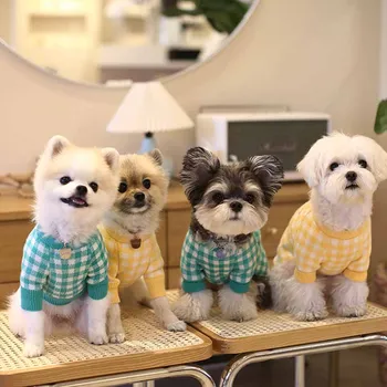 INS coreene noi toast carouri toamna și iarna cald drăguț câine mic pulover pet de bază cald fire de câine pulover