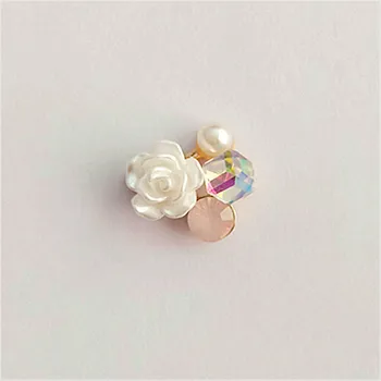 10 buc/lot Cub Stras Pearl Diamond Floare Butonul Aliaj de Bijuterii Accesorii DIY Manual de Păr Accesorii de Îmbrăcăminte, Saci