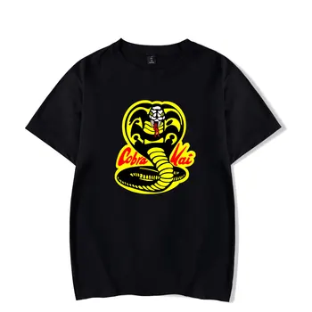 2018 Cobra Kai bărbați cu mânecă scurtă T-shirt rece barbati black Cobra Kay retro imprimare de moda T-shirt barbati T-shirt cămașă A5372
