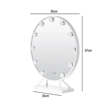 50CM Mare Rotund de la Hollywood Stil de Machiaj Oglindă cu Lumini de Cosmetică Iluminată Oglindă LED Oglinzi Luminate AU Plug
