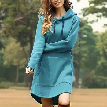 QRWR 2020 coreean Capișon Jachete de Primavara Toamna Noua Maneca Lunga Pulover Hoodies Vrac Solid Culoare Tricouri pentru Femei