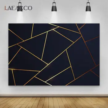 Laeacco Aur Negru Linie Abstracte Geometrice 3D Model de Fundal Pentru Fotografie Fotografice Fundal Pentru Studio Foto Digital