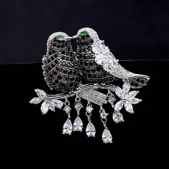 SINZRY elegant Nou Cubic zirconia micro pavate păsări dragoste dressing broșă pin doamna eșarfă catarama bijuterii accesorii
