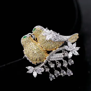 SINZRY elegant Nou Cubic zirconia micro pavate păsări dragoste dressing broșă pin doamna eșarfă catarama bijuterii accesorii