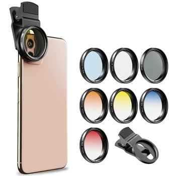 APEXEL 0.45 x Lățime aparat de Fotografiat Macro Telefon Filtre Kit Lens 37mm Filtru CPL+Grad Filtru Portocaliu Pentru Huawei/Iphone Moblile Telefon Filtre