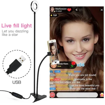 Studio foto Selfie LED-uri de Lumină Inel Flexibil cu Suport de Telefon Mobil Pentru Youtube Live Stream Birou Bucatarie Camera de Machiaj Lampa