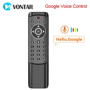 Vocea de la Distanță de Control 2.4 G Wireless Mini Tastatura cu IR de Învățare Air Mouse Giroscoape pentru Android TV Box Google asistent
