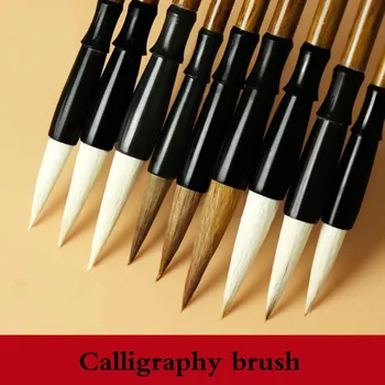 Huzhou Caligrafie Set Perie Lup De Lână, De Păr De Scris Perie Caligrafie Desen Freehand Pensule Pictura Perie Stilou Tinta China