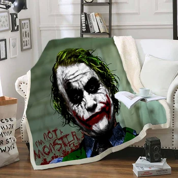 Nou Stil de Moda 3D Digitale Imprimate Joker Personaj Amuzant Pătură Sherpa Pătură pe Pat, Textile de Casa de Vis Stil