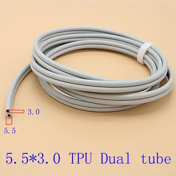NIBP tensiometru prelungire furtun de aer fara conector,de grad Medical neutru Moale TPU dual tub,5.5*3.0 mm