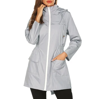 2020 Nouă Femei Usoare Pelerina de ploaie pentru Femei Jachetă Impermeabilă cu Glugă Drumeții în aer liber Jacheta Lungă, Jachete de Ploaie Active Ploaie
