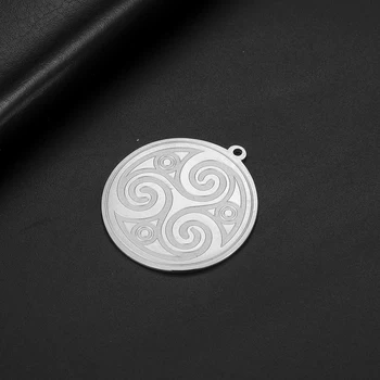 EUEAVAN 10buc/mulțime de BRICOLAJ en-Gros de Accesorii Triskele Tripla Spirală Triskelion Simbol În Rune Cerc Amuleta Pandantiv Colier