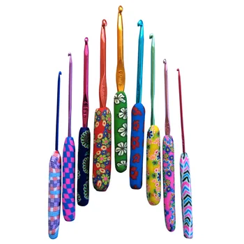 9pcs culoare aluminiu croche ac kit țese instrumente Cârlige și accesorii tricotat Croșetat cârlige țese Set de ace de tricotat