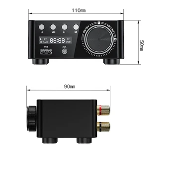 HIFI Bluetooth 5.0 Digital Putere Amplificator Audio de bord 50WX2 Stereo AMP Amplificador Home Theater USB, TF Card Player